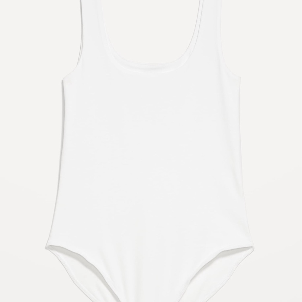Old Navy Double-Layer Scoop-Neck Bodysuit White XL TALL